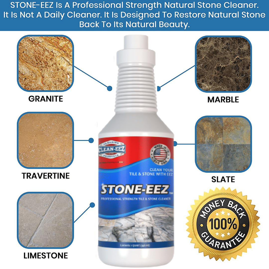 Stone-eez 2 Bottle Kit with Free Stand-Up Grout Brush Clean-eez
