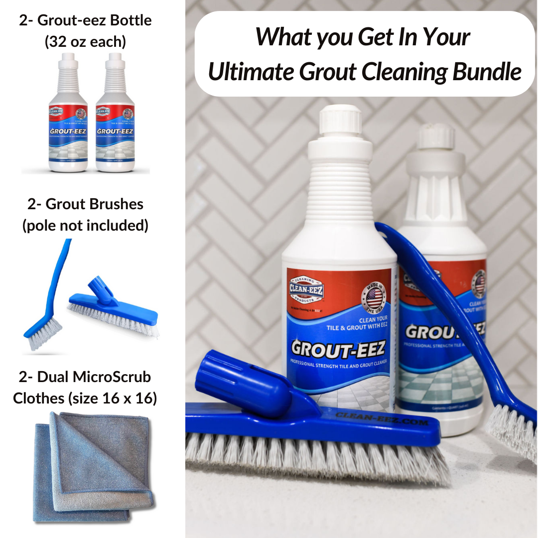 The Complete Grout Renewal Kit with 2 MicroScrub Towels Clean-eez