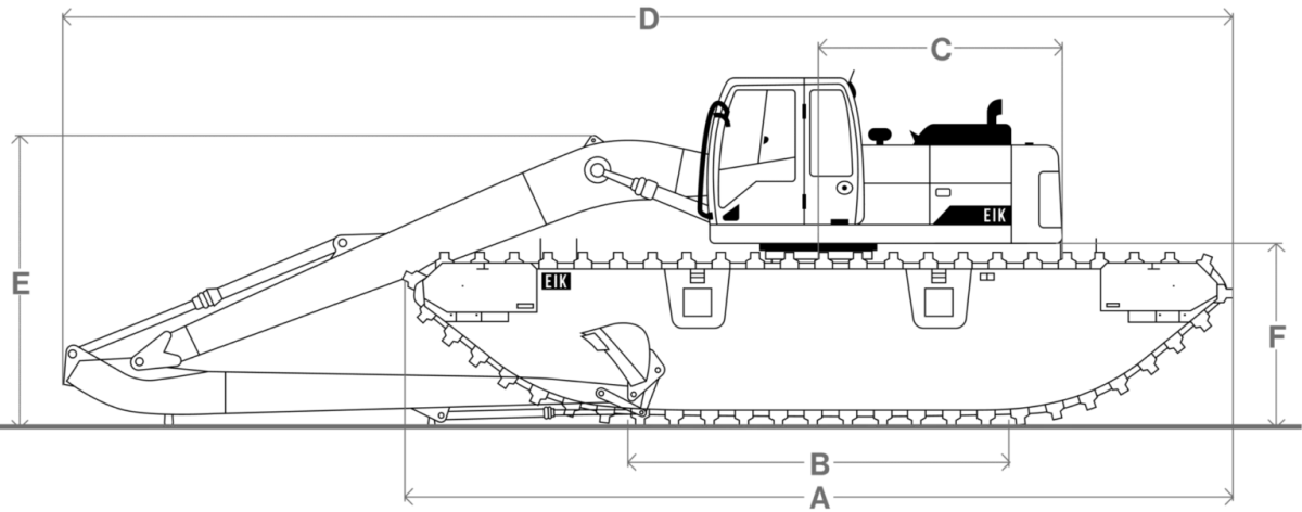 Undercarriage for Pontoon Excavator - AM300-2 EIK Solutions
