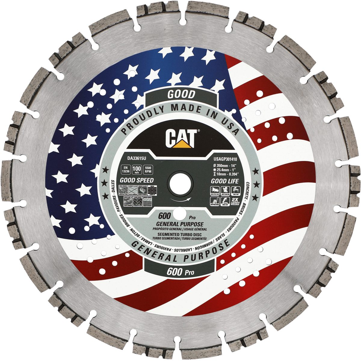 Cat® 600 Pro Diamond Blade - General Purpose 10mm Segment Cat Diamond Tools