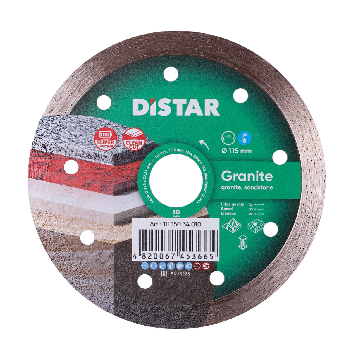 Diamond Cutting Blade 1A1R Granite 11115034009 Distar 4.5"
