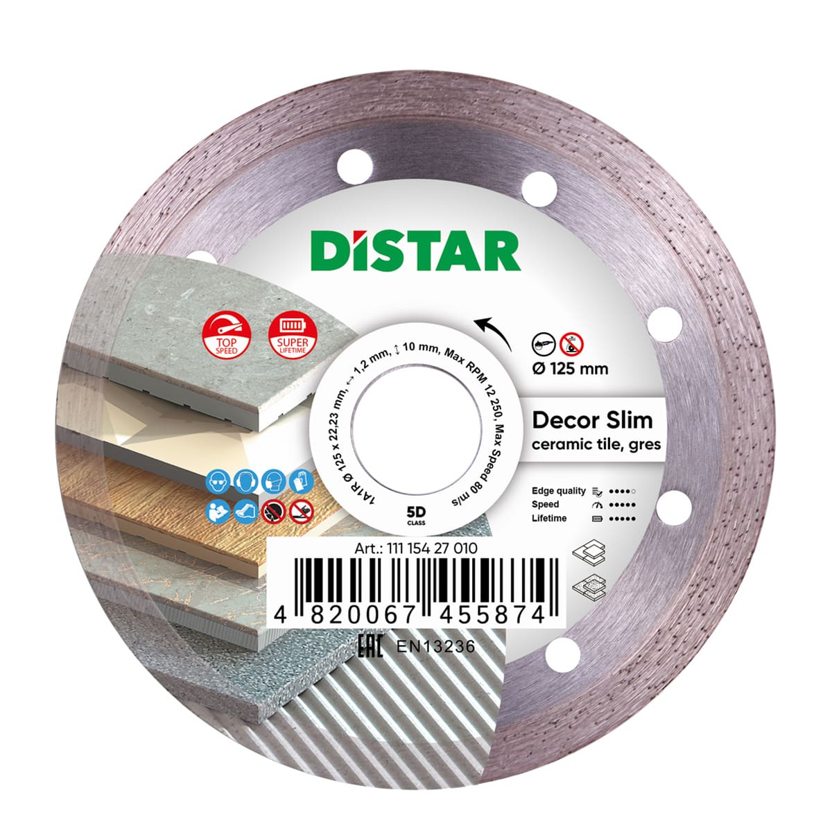 Diamond Cutting Blade 1A1R Decor Slim 11115427010 Distar 5"