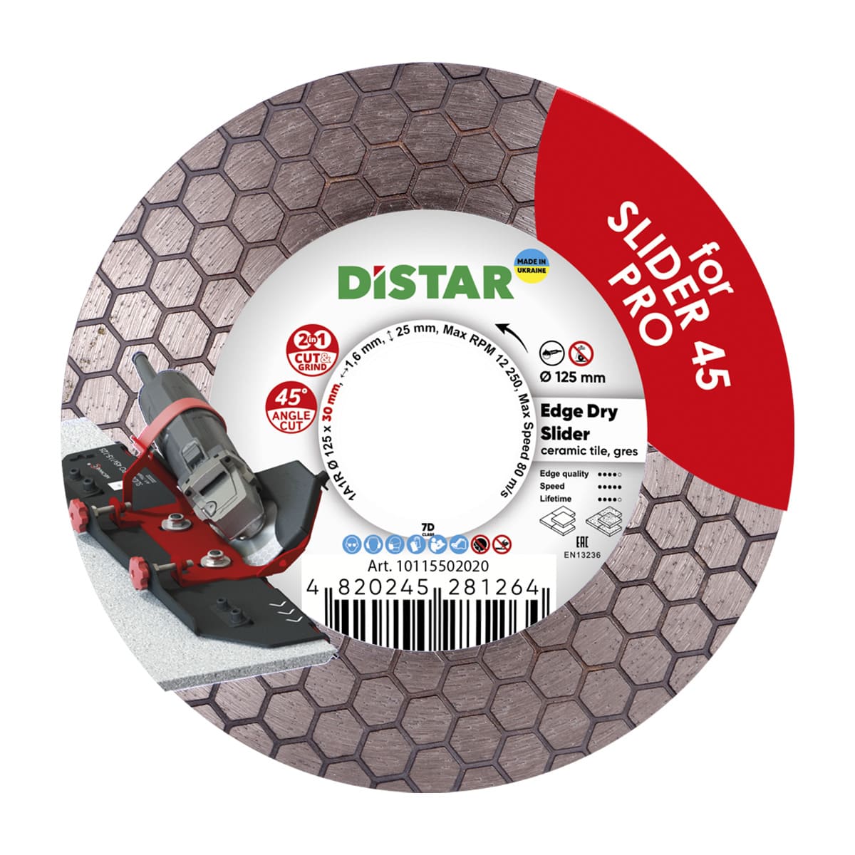 Diamond Cutting Blade 5"x1" Edge Dry Slider Distar