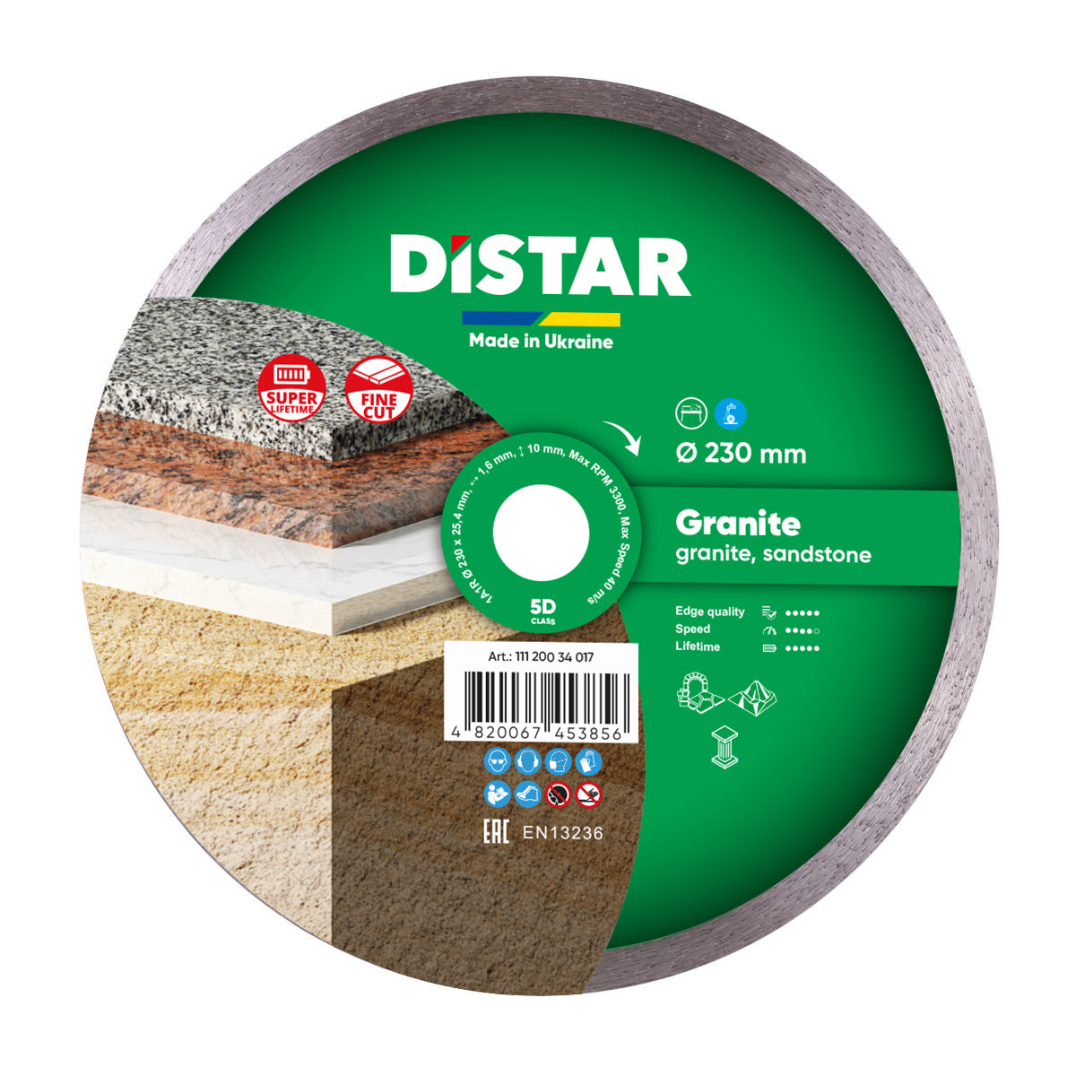 Diamond Cutting Blade 1A1R Granite 11120034017 Distar 9"