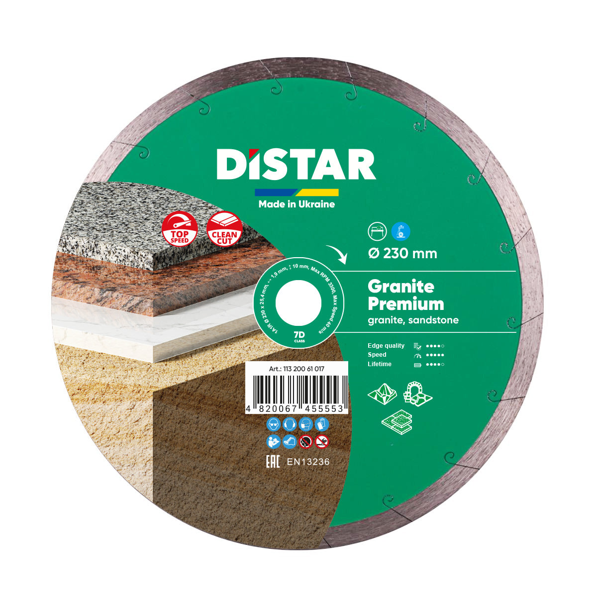 Diamond Cutting Blade 1A1R Granite Premium 11320061017 Distar 9"