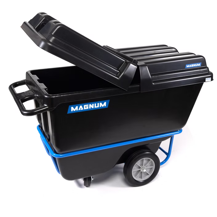 1 Cubic Yard Covered Capacity Forklift-Ready Dump Carts Magnum