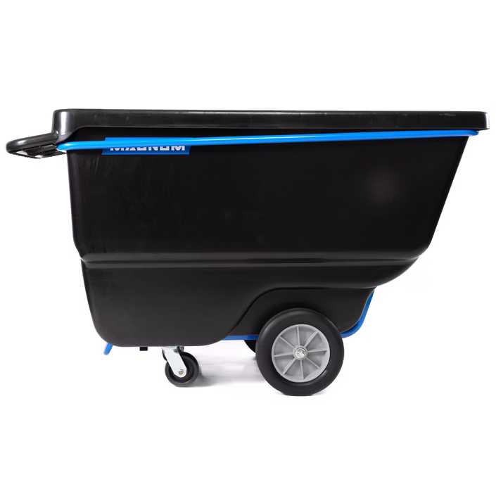 1 Cubic Yard Covered Capacity Dump Carts w/ Heavy-Duty Full Frame Magnum