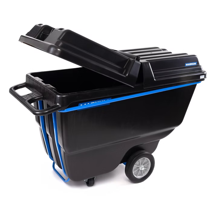 1 Cubic Yard Covered Capacity Dump Carts w/ Heavy-Duty Full Frame Magnum