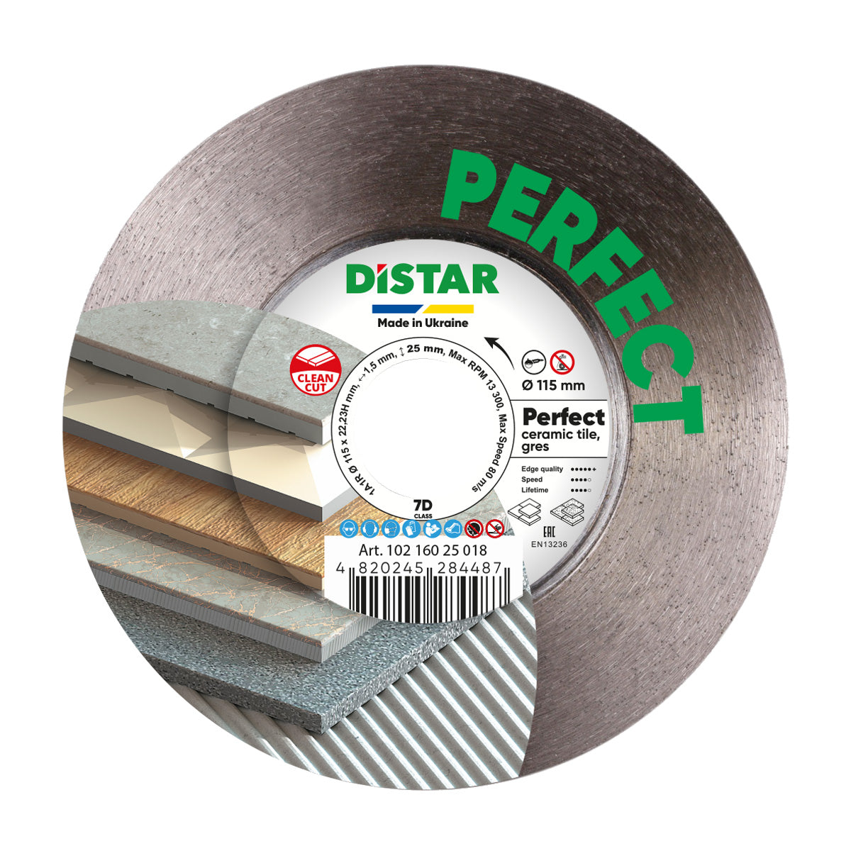 Diamond Cutting Blade 1A1R Perfect 10216025018 Distar 4.5"