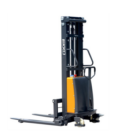 Semi-Electric Straddle Stacker, 3,300 lb Capacity with 119.4" Power Lift EKKO
