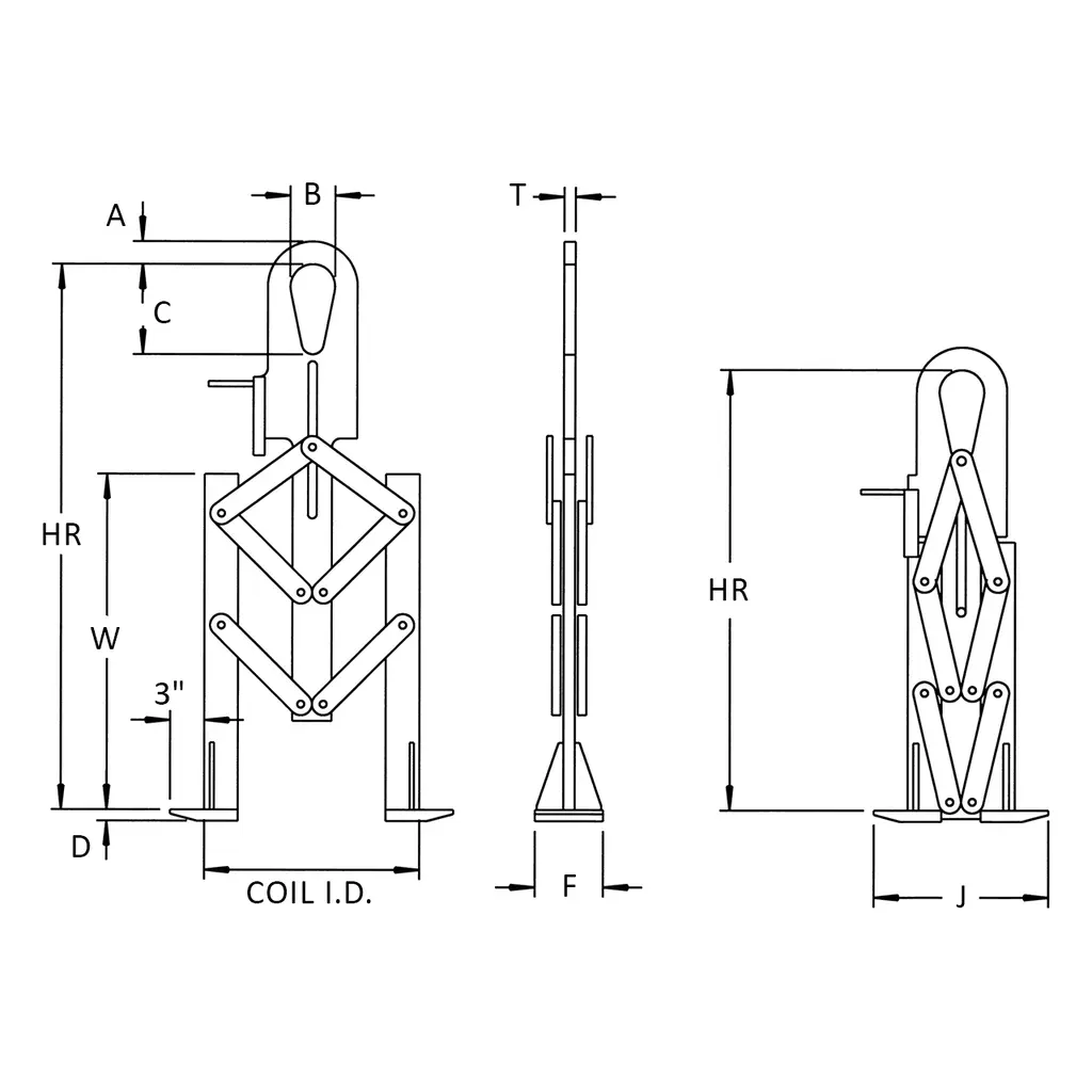 Caldwell Model 83EW Ergonomic Vertical Eye Coil Lifter with Wide Legs Caldwell