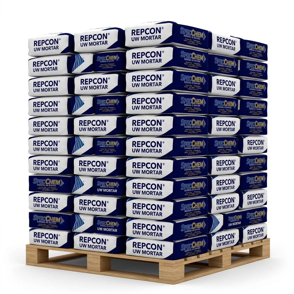RepCon Under Water Mortar Fiber-Reinforced Underwater Hand Pack Repair Mortar RCONUW-BAG-2 SpecChem Full Pallet - 60 Bags (50BLS.)