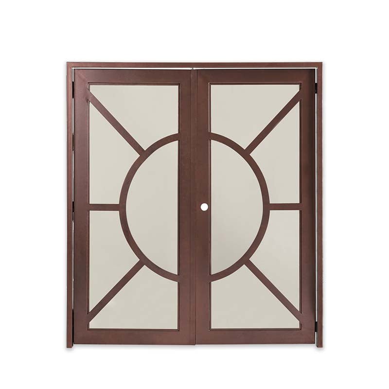 Kronos Double Door Entry Door sku-42416001482945 Custom Iron Door Pros Dark Bronze 81 x 72