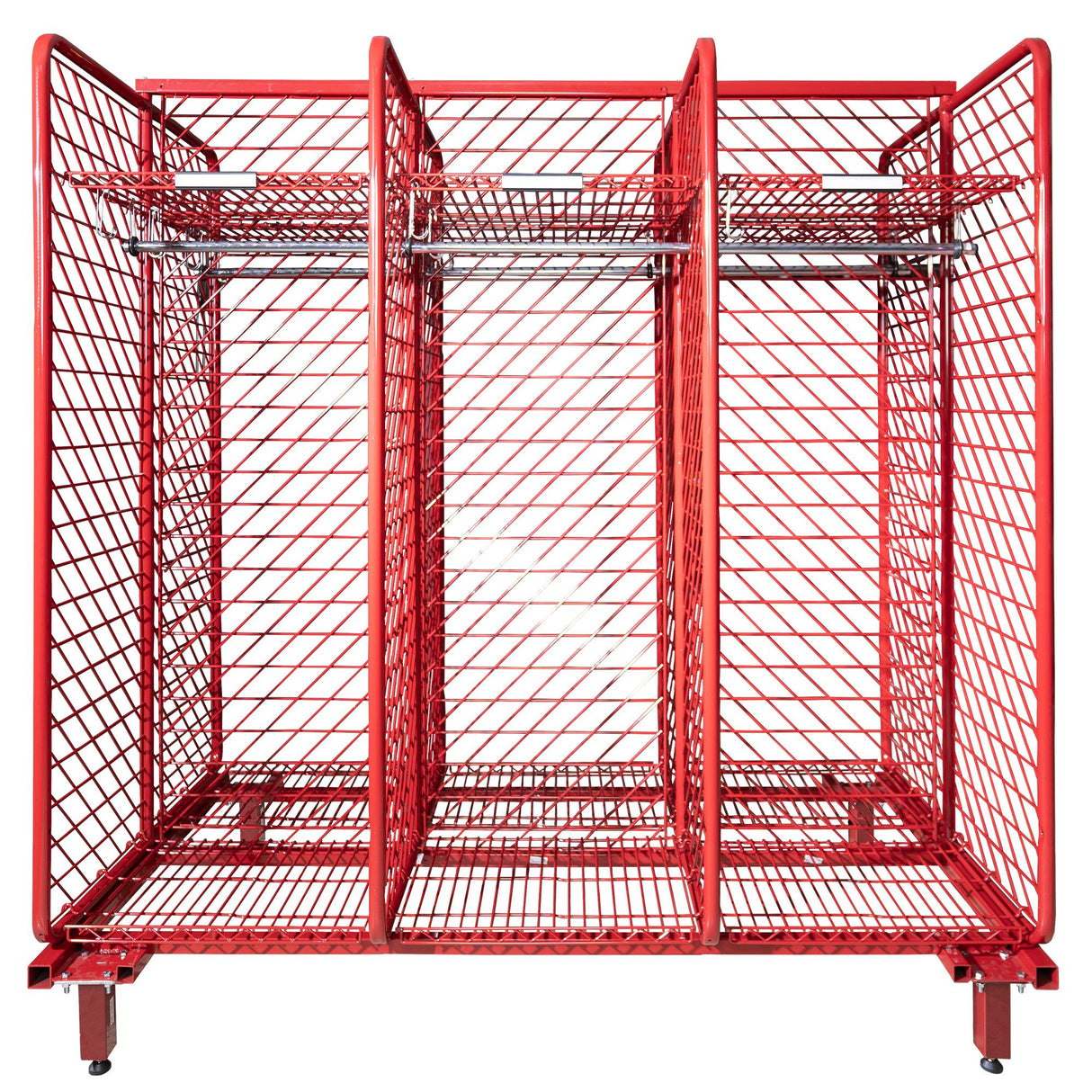 Double Sided Freestanding Red Rack Ready Rack