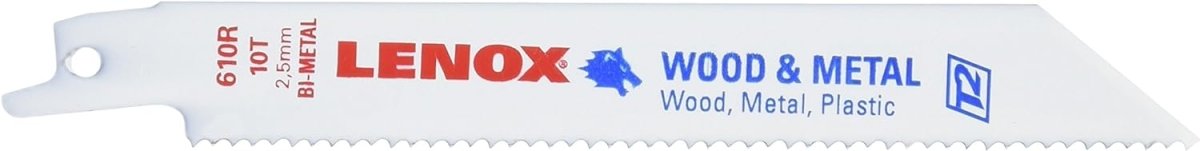 Lenox 610R 6 Inch X 10 Tpi Bi-Metal Reciprocating Saw Blades - Pack of 5 Lenox Tools