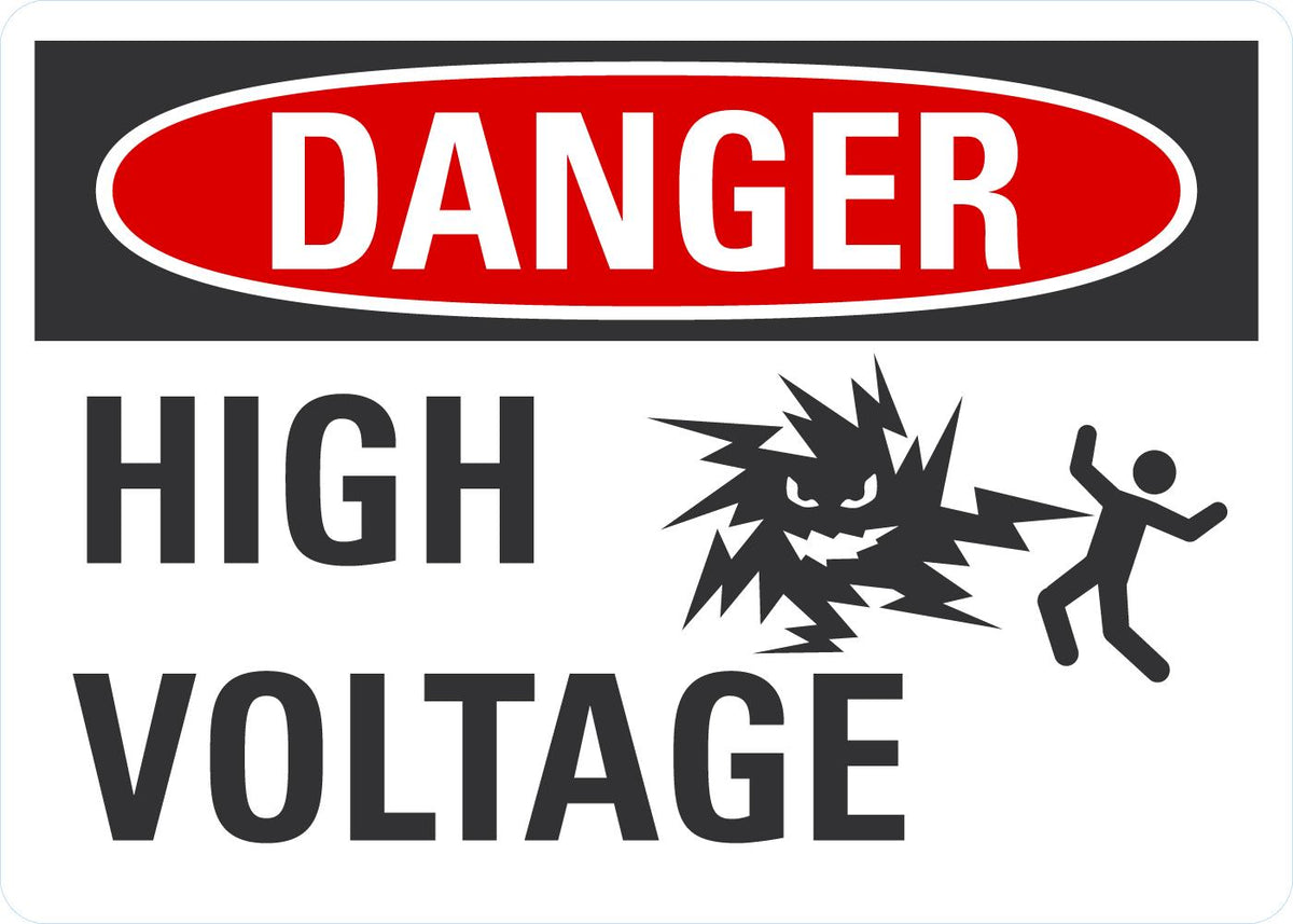 Danger OSHA Sign: High Voltage With Graphics
