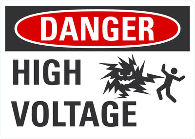 Danger OSHA Sign: High Voltage With Graphics