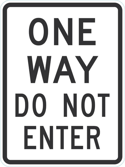 Parking Lot Sign: One Way Do Not Enter