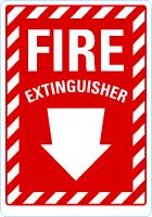 Fire Extinguisher Sign: Fire Extinguisher (With Down Arrow) - 5" x 7" Vinyl Lyle Signs