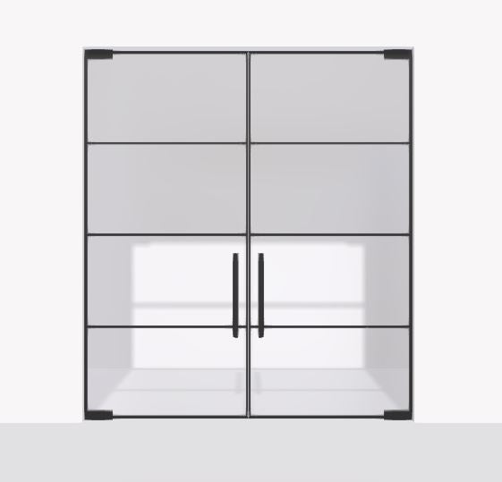 NU Interior Double Pivot French Door sku-41436570255553 Custom Iron Door Pros 48" x 81" Black