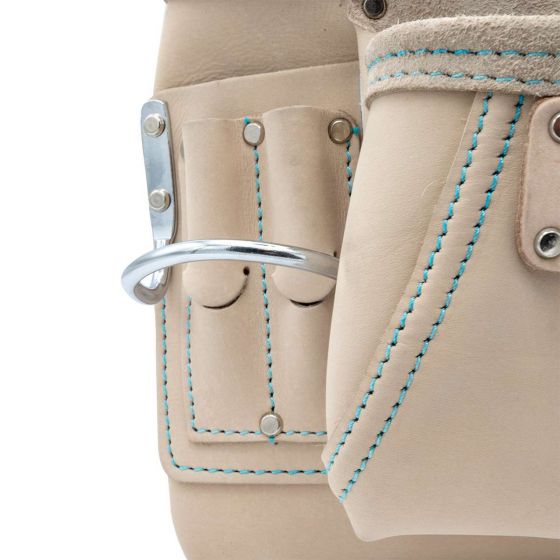 OX Pro White Leather 10-Pocket Tool Pouch w/ Speed Square Pocket Ox Tools