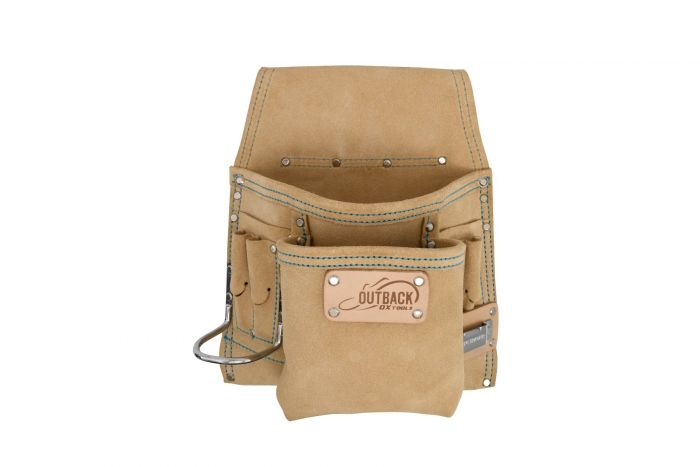 OX Trade Tool/Fastener Pouch - Suede Leather | 10-Pocket - Ox Tools
