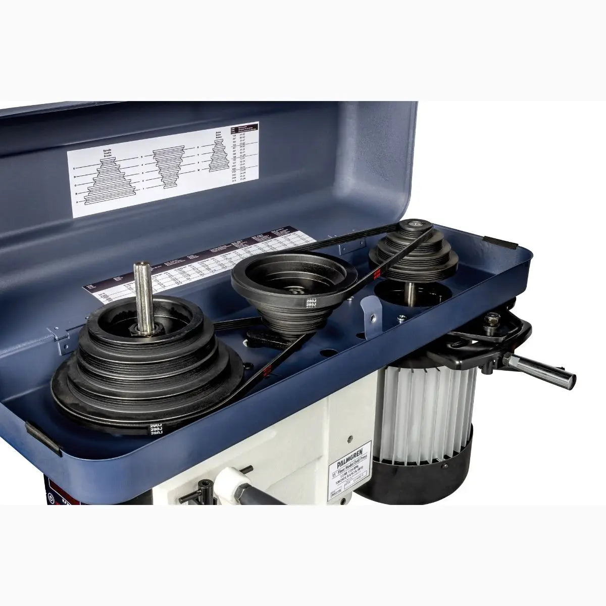 15" 16-Speed Floor Step Pulley Drill Press with LED Readout Palmgren