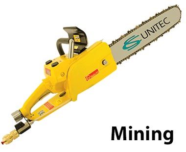 Pneumatic Chainsaw for Underground & Coal Mining Applications, with Brake 4 HP - CS Unitec