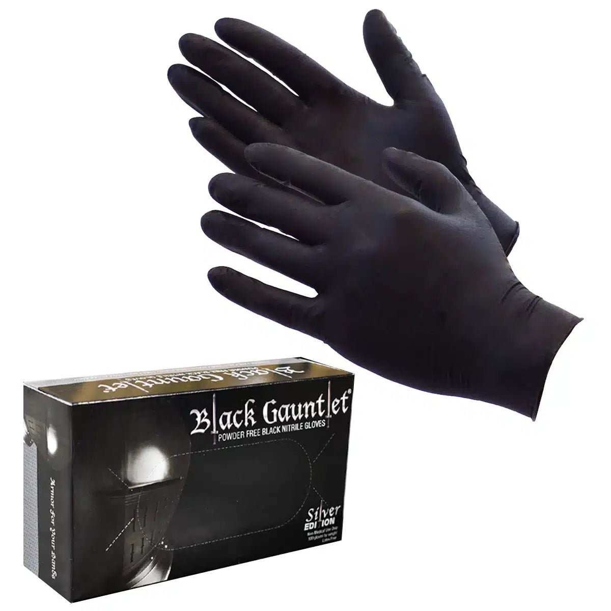 ShuBee Black Gauntlet Silver Edition Black Nitrile Gloves ShuBee
