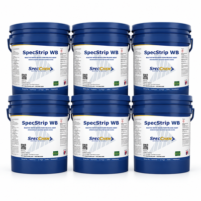SpecStrip WB - Reactive Water-Based Form Release Agent SSWB-5 SpecChem 5 Gallon Plastic Pail (Pack of 6)