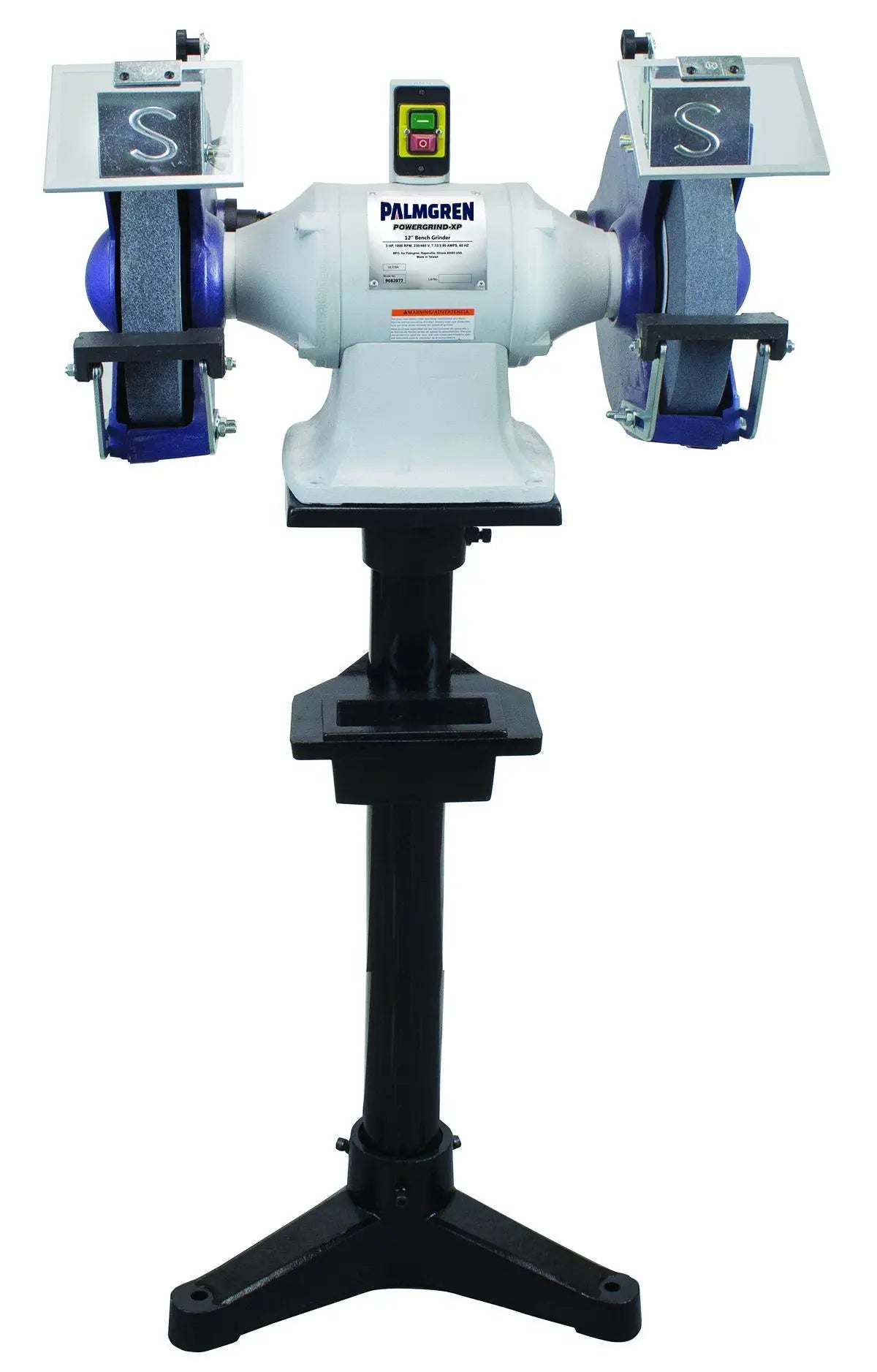 12" 3HP 220V, 3PH grinder w/pedestal stand & dust collection Palmgren