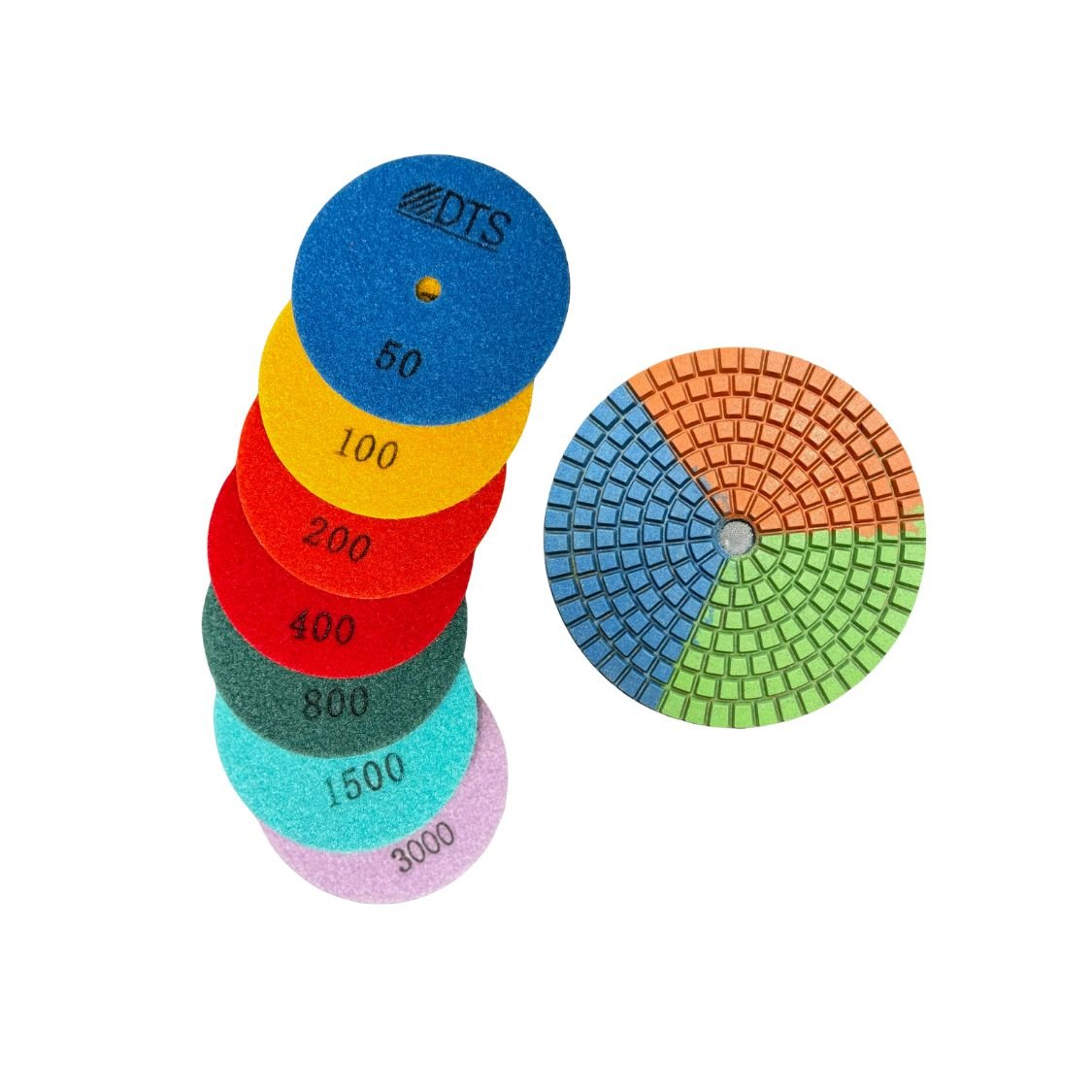 Tri-Color Diamond Polishing Pads TCPP-SET Diamond Tool Store Set