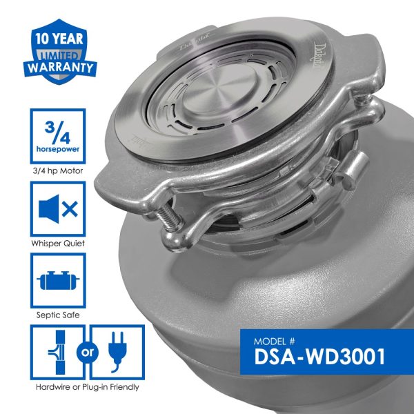 Tyvora .75 hp Garbage Disposal Universal Fit Dakota Sinks