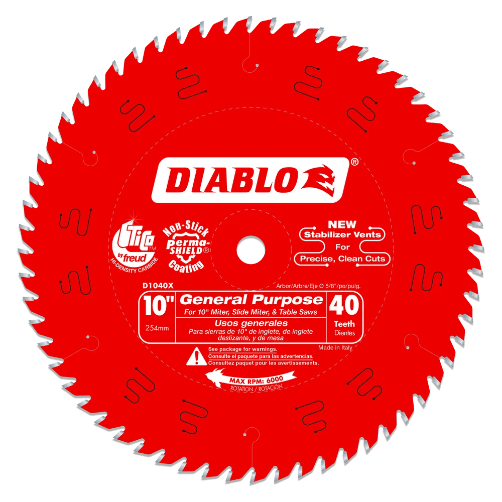 10 in. x 40 Tooth General Purpose Saw Blade - 10 Pack Diablo Tools