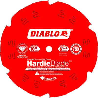 10 in. x 6 Tooth Fiber Cement - 3 per Order Diablo Tools