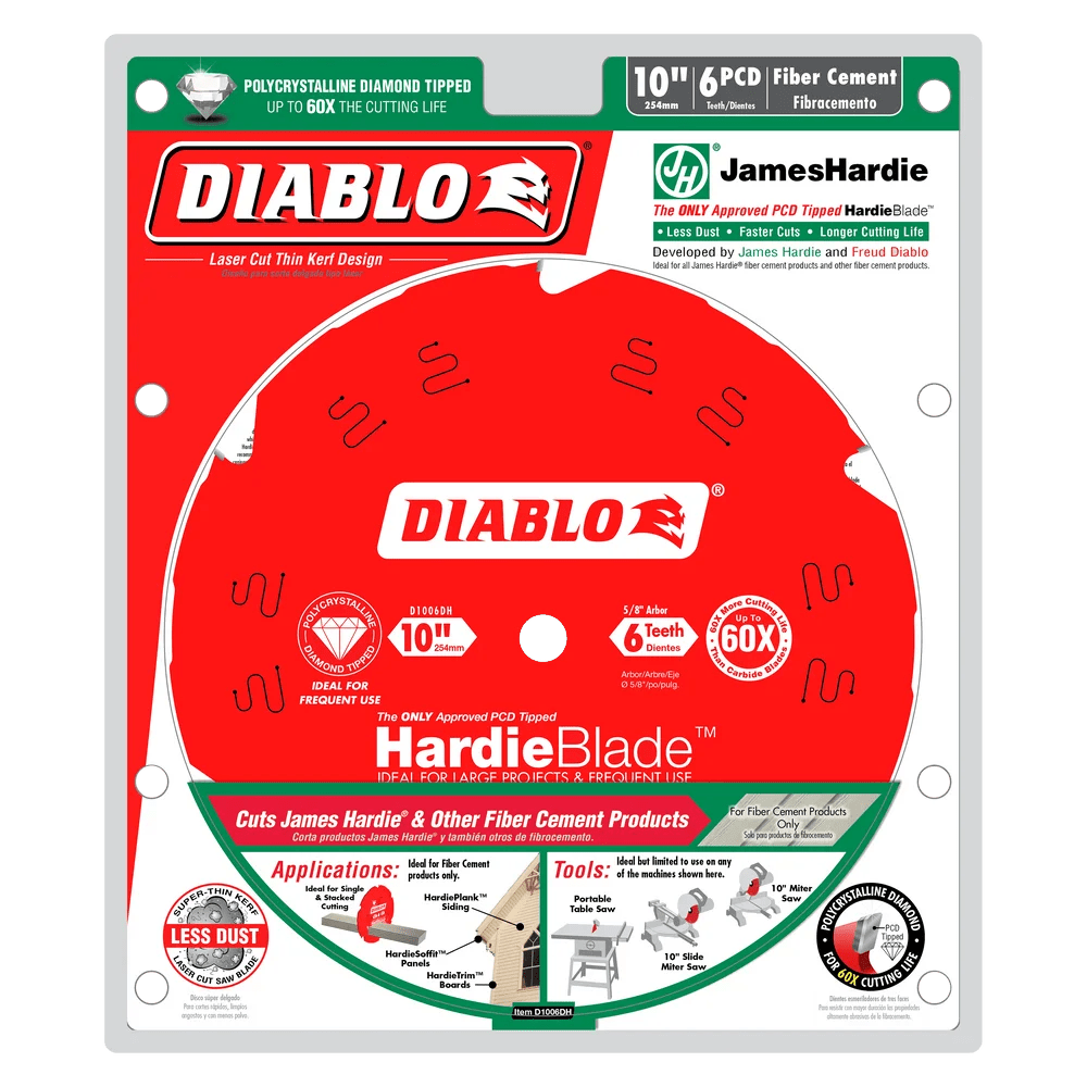 10 in. x 6 Tooth Fiber Cement - 3 per Order Diablo Tools
