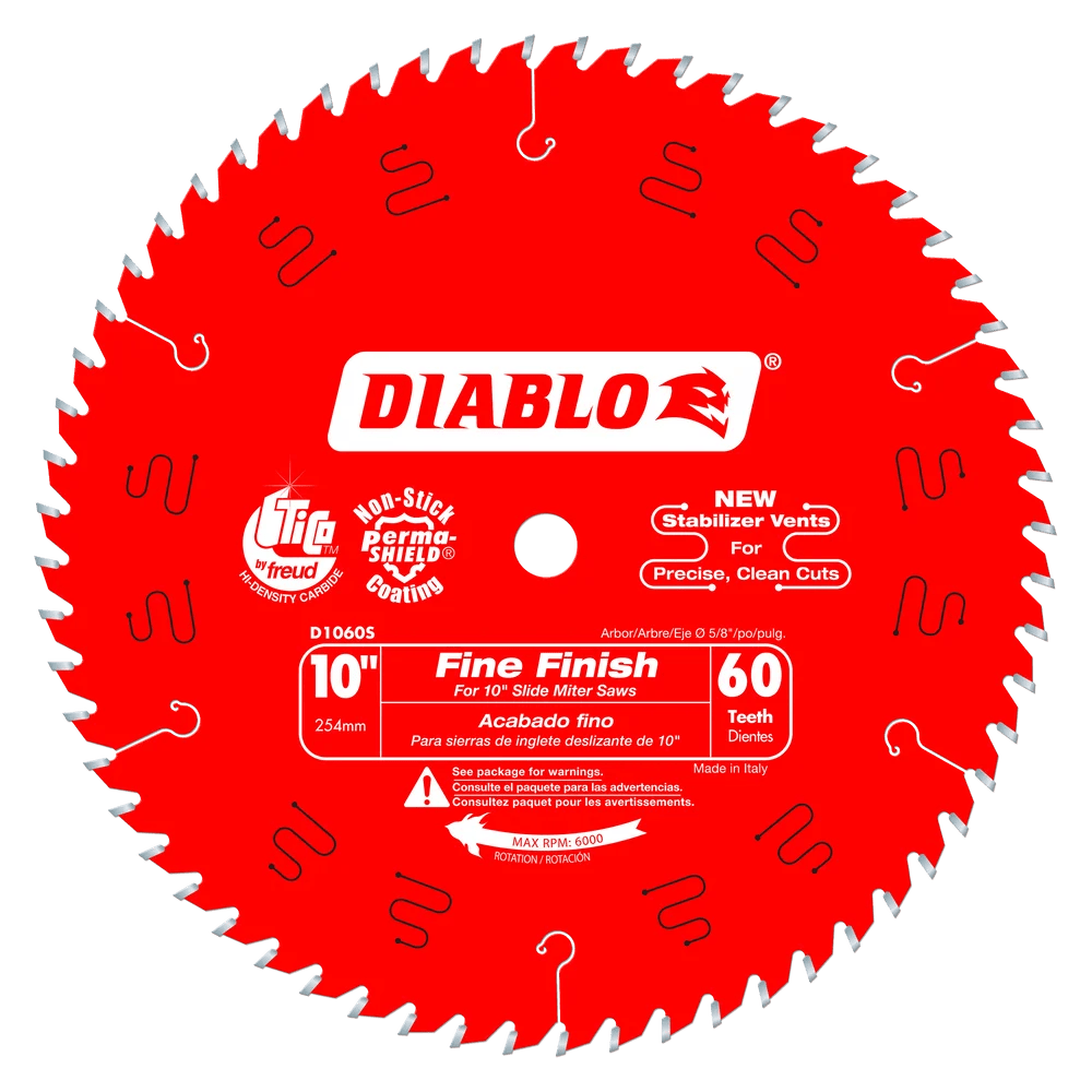 10 in. x 60 Tooth Fine Finish Slide Miter Saw Blade - 5 per Order - Diamond Tool Store