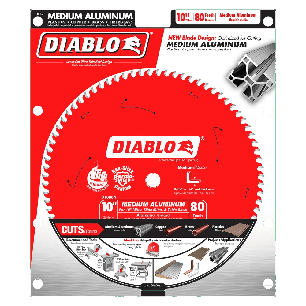 10 in. x 80 Tooth Medium Aluminum Saw Blade - 4 per Order Diablo Tools