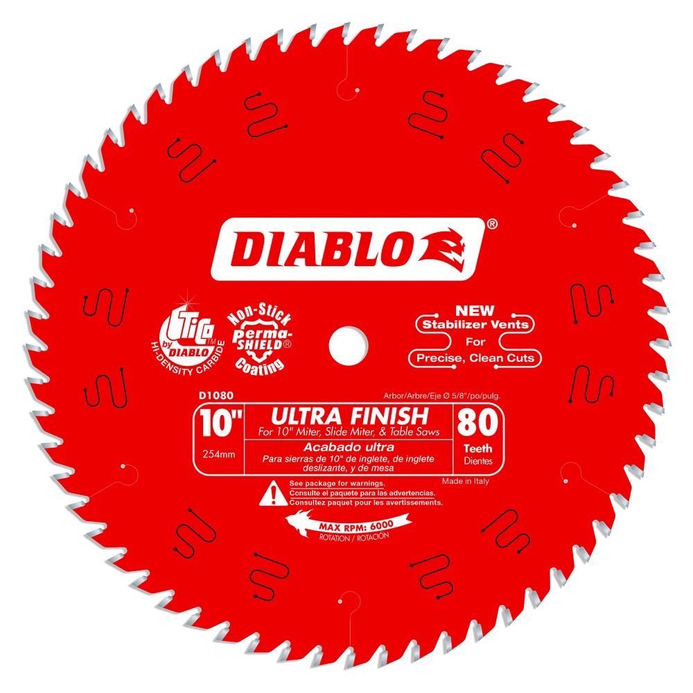 10 in. x 80 Tooth Ultra Finish Saw Blade - 5 per Order Diablo Tools