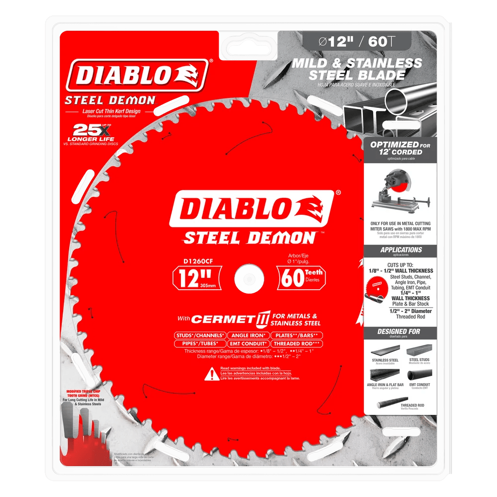12 in. x 60 Tooth Cermet II Saw Blade for Metals and Stainless Steel - 4 per Order Diablo Tools
