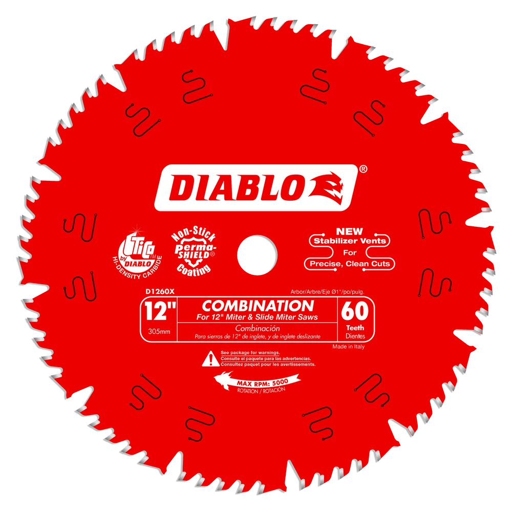 12 in. x 60 Tooth Combination Saw Blade - 5 per Order Diablo Tools