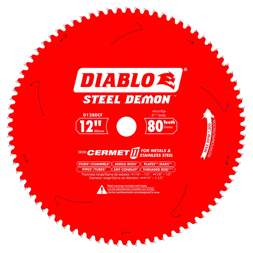 12 in. x 80 Tooth Cermet II Saw Blade for Metals and Stainless Steel - 3 per Order Diablo Tools
