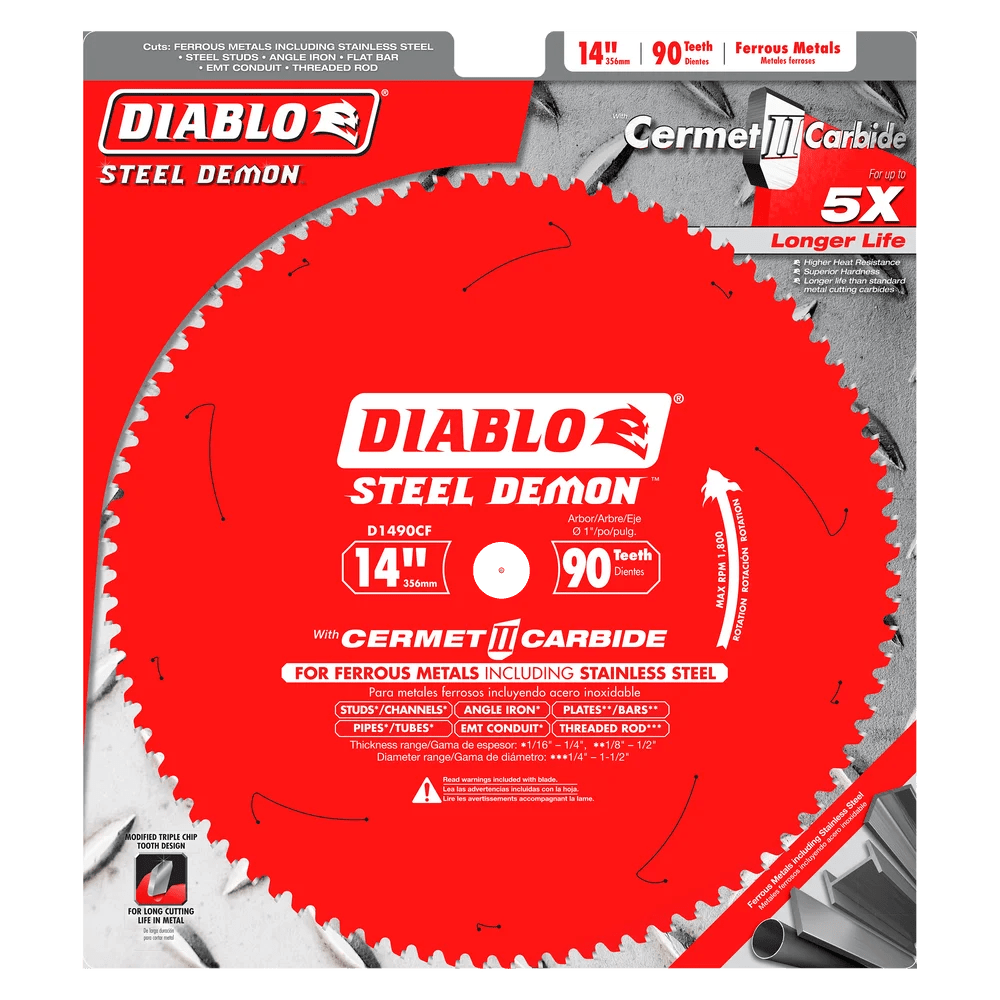 14 in. x 90 Tooth Cermet II Saw Blade for Metals and Stainless Steel - 2 per Order Diablo Tools