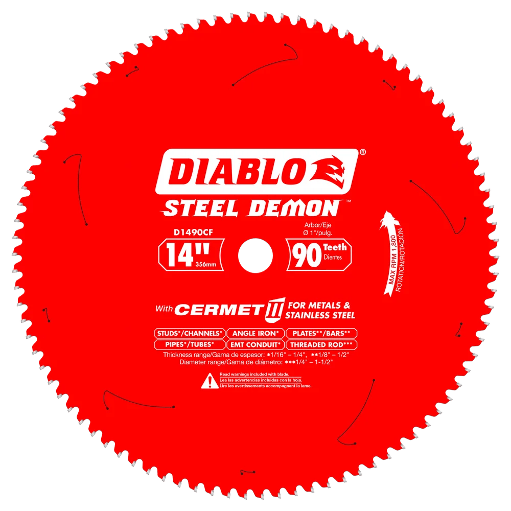 14 in. x 90 Tooth Cermet II Saw Blade for Metals and Stainless Steel - 2 per Order Diablo Tools