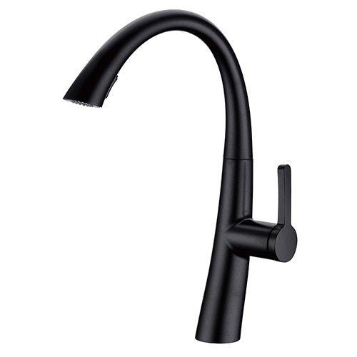 16 Inch Single Hole Pull-Down Pre-Rinse Kitchen Faucet DSF-16KPO00MBK Dakota Sinks Matte Black
