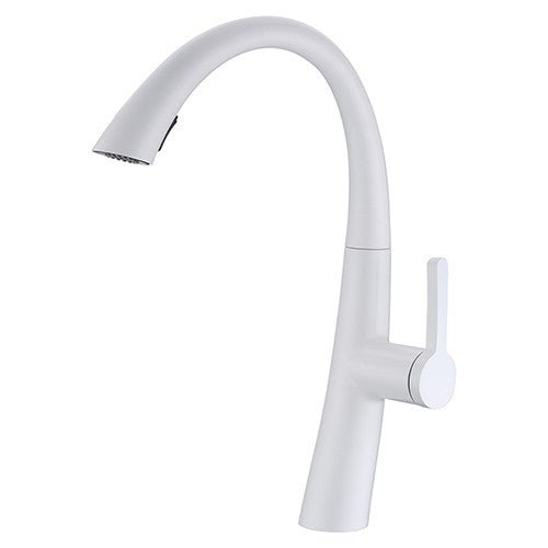 16 Inch Single Hole Pull-Down Pre-Rinse Kitchen Faucet DSF-16KPO00MW Dakota Sinks Matte White