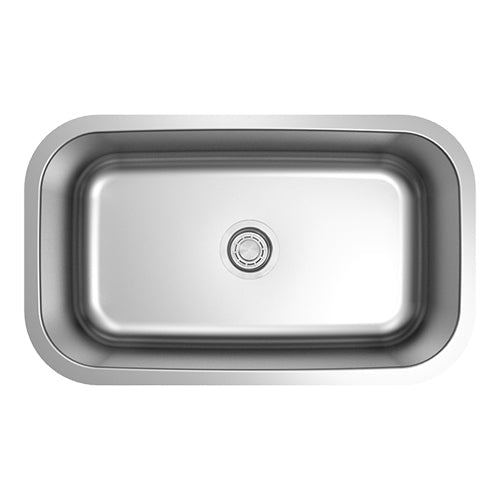 18g Standard Radius 30×18 Single Bowl Undermount Stainless Steel Kitchen Sink Dakota Sinks