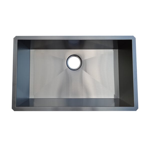 18g Zero Radius 30×18 Single Bowl Undermount Stainless Steel Kitchen Sink Dakota Sinks