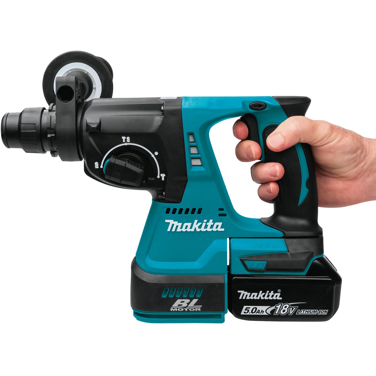 18V LXT® Lithium‑Ion Brushless Cordless 1" Rotary Hammer (5.0Ah) Makita