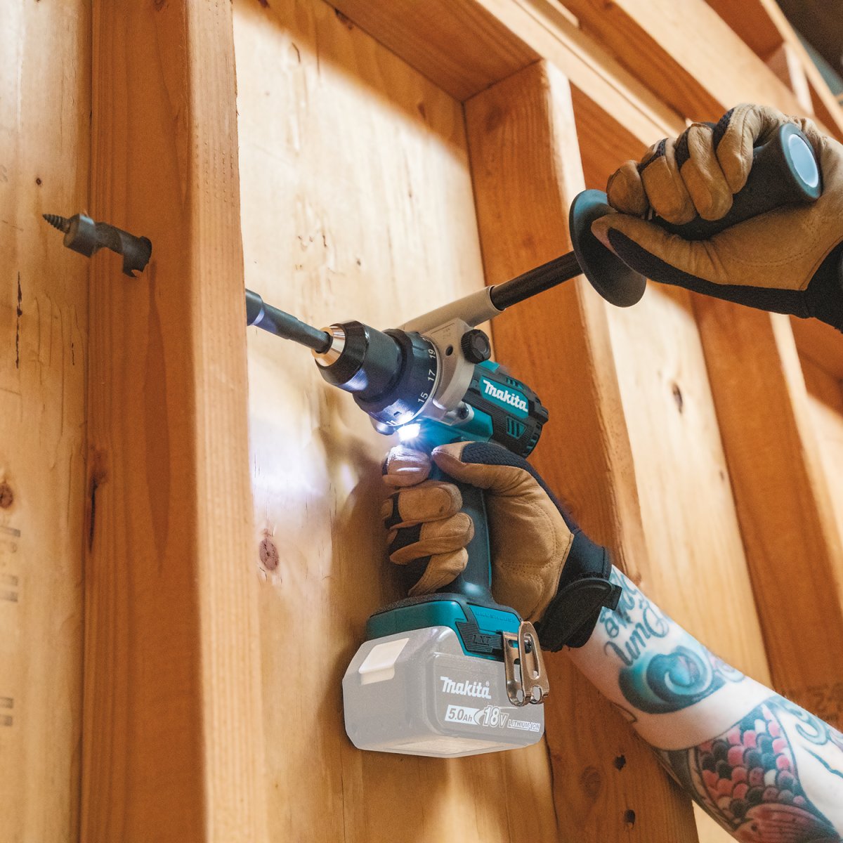 18V LXT® Lithium‑Ion Brushless Cordless 1/2" Hammer Driver‑Drill (5.0Ah) Makita